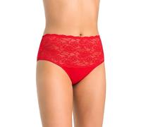 Teyli Mutande Donna in Cotone - Vita Alta con Pannello in Pizzo Floreale - Comode e Traspiranti. Rosso L