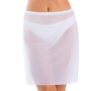Teyli - Sottoveste Donna in Tulle Leggero - Intimo Trasparente da Indossare sotto Vestiti e Gonne - Morbida e Confortevole da Indossare. Bianco XL