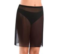 Teyli - Sottoveste Donna in Tulle Leggero - Intimo Trasparente da Indossare sotto Vestiti e Gonne - Morbida e Confortevole da Indossare. Nero XXL