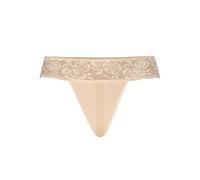 Teyli Tanga Classici da Donna Morbidi Ed Eleganti Intimo Confortevole di Alta qualità Tessuto Delicato con Parte Superiore in Pizzo Perfette per Ogni Occasione E Outfit. Beige M