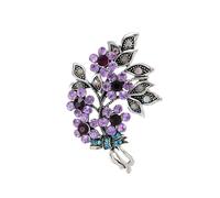 Teyolo Spilla a forma di fiore con strass per donna smaltata floreale spilla da bavero per mamma moglie accessori per abiti eleganti regali per la festa della mamma gioielli, Rame, Nessuna pietra