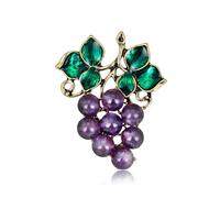 Teyolo Spilla a forma di frutta smaltata da donna con strass, spilla da frutta elegante, regalo perfetto per abiti, cappelli, borse, Rame, Nessuna pietra preziosa