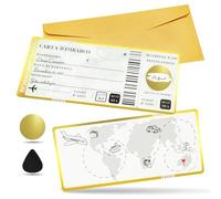 Teyomi 1 biglietto di viaggio con buste, biglietti d'imbarco gratta e vinci personalizzati, confezione regalo da viaggio unica, biglietto a sorpresa gratta e rivela per compleanno, fidanzate