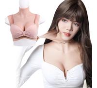 TEYVIYI Seni in silicone per crossdresser, finto pettorale con coppa di fiore, forma del seno per crossdresser Drag Queen Cosplay, Bianco avorio silicone, C