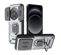 TEYYOS Cover Armatura per Xiaomi 14 Ultra, Custodia Antiurto con Coperchio Scorrevole e Staffa - Grigio