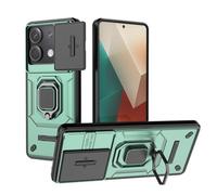 TEYYOS Cover Armatura per Xiaomi Redmi Note 13 5G, Custodia Antiurto con Coperchio Scorrevole e Staffa - Verde