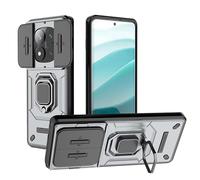 TEYYOS Cover Armatura per Xiaomi Redmi Note 14 Pro 5G/Poco X7 5G, Custodia Antiurto con Coperchio Scorrevole e Staffa - Grigio