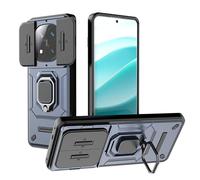 TEYYOS Cover Armatura per Xiaomi Redmi Note 14 Pro Plus 5G/Note 14 Pro+, Custodia Antiurto con Coperchio Scorrevole e Staffa - Blu