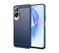 TEYYOS Cover Fibra per Honor 90 Lite, Custodia Silicone TPU con Antiurto Protezione Bumper, Custodie Guscio Case Caso - Blu