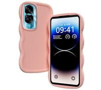 TEYYOS Cover per Honor 90 Lite, Custodia in Silicone Morbido a Forma di Telaio Ondulato Carino Cover, Anti-Caduta, Anti-Impronte Custodia Antiurto Case, Rosa