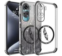 TEYYOS Cover per Honor 90 Lite, Custodia Protettiva Ibrida Trasparente con Glitter Elettroplaccato, Copertura Paraurti in TPU Antigraffio e Antiurto Ultra-Sottile Case, Nero