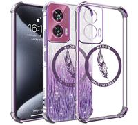 TEYYOS Cover per Motorola Edge 50 Fusion, Custodia Protettiva Ibrida Trasparente con Glitter Elettroplaccato, Copertura Paraurti in TPU Antigraffio e Antiurto Ultra-Sottile Case, Viola