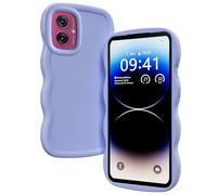 TEYYOS Cover per Motorola Moto G55 5G, Custodia in Silicone Morbido a Forma di Telaio Ondulato Carino Cover, Anti-Caduta, Anti-Impronte Custodia Antiurto Case, Viola