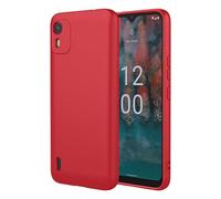 TEYYOS Cover per Nokia C12, Morbida Silicone Liquido Morbido Case Caso, Tre Strati Antiurto Premium Proteggere Custodia, Rosso