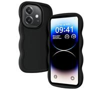 TEYYOS Cover per Oppo A40 4G/A40m/Oppo A60 5G, Custodia in Silicone Morbido a Forma di Telaio Ondulato Carino Cover, Anti-Caduta, Anti-Impronte Custodia Antiurto Case, Nero