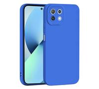 TEYYOS Cover per Xiaomi 11 Lite 4G/Mi 11 Lite 5G, Design di Protezione per Obiettivi Fotografici, Anti-Caduta, Anti-Impronte Custodia Antiurto Case Sottile in Silicone TPU, Blu Scuro
