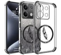 TEYYOS Cover per Xiaomi Redmi Note 13 5G, Custodia Protettiva Ibrida Trasparente con Glitter Elettroplaccato, Copertura Paraurti in TPU AntiGraffio e Antiurto Ultra-Sottile Case, Nero