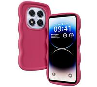 TEYYOS Cover per Xiaomi Redmi Note 14 Pro 4G, Custodia in Silicone Morbido a Forma di Telaio Ondulato Carino Cover, Anti-Caduta, Anti-Impronte Custodia Antiurto Case, Rosso