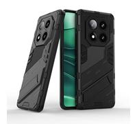 TEYYOS Cover per Xiaomi Redmi Note 14 Pro 5G/Poco X7 5G, Custodia Protettiva con Supporto, Robusto Antiurto TPU Dual Layer Armour Case - Nero