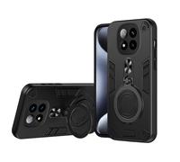 TEYYOS Cover per Xiaomi Redmi Note 14 Pro Plus 5G/Note 14 Pro+, Custodia PC/TPU Hybrid Custodie con 360° Supporto, Antiurto Guscio Protezione Bumper Case Caso, Nero