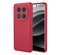 TEYYOS Cover per Xiaomi Redmi Note 14 Pro Plus 5G/Note 14 Pro+, Morbida Silicone Liquido Morbido Case Caso, Tre Strati Antiurto Premium Proteggere Custodia, Rosso