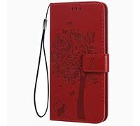 TEYYOS Custodia Folio per Samsung Galaxy A26 5G, Cover in PU/TPU Pelle Flip Portafoglio con Contanti e Schede Slot, Telefono Case Custodie - Rosso