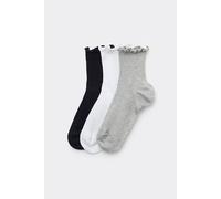 Tezenis 3 Paia Calzini Corti in Cotone Punto Bambola Donna Donna Nero Taglia TU