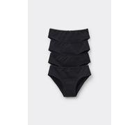 Tezenis 4 Paia Slip Bimba in Cotone Basic Bambina Nero Taglia 2-3 A (92-98 cm)