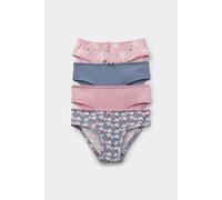Tezenis 4 Paia Slip Bimba in Cotone Stampato Bambina Blu Taglia 2-3