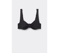 Tezenis Bikini Balconcino con Nodo Micro Riciclata Donna Nero Taglia 6