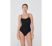 Tezenis Body Spalline Sottili in Cotone a Costine Donna Nero Taglia S