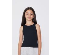 Tezenis Canotta Spalla Larga a Costine Bimba Bambina Nero Taglia 2-3