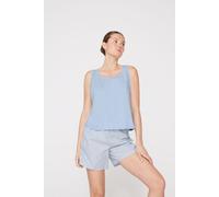 Tezenis Canotta Spalla Larga Cotone Tinta Unita Donna Blu Taglia M