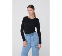 Tezenis Maglia Manica Lunga Girocollo Cotone Organico Elasticizzato Donna Nero Taglia XL