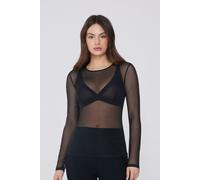 Tezenis Maglia Manica Lunga Girocollo in Tulle Donna Nero Taglia L