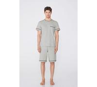 Tezenis Pigiama Corto Basic Piping in Cotone con Taschino Uomo Grigio Taglia M