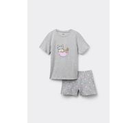 Tezenis Pigiama Corto Cotone Bimba Stampa Beauty Bambina Grigio Taglia 4-5 A (104-110 cm)
