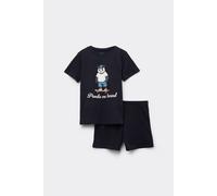 Tezenis Pigiama Corto Cotone Bimbo Stampa Panda Bambino Nero Taglia 4-5 A (104-110 cm)