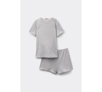 Tezenis Pigiama Corto Cotone Costina Cappette Donna Grigio Taglia L