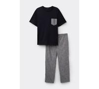 Tezenis Pigiama Lungo a Mezza Manica in Cotone Taschino Uomo Taglia XL