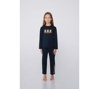 Tezenis Pigiama Lungo Bimba Cotone Stampa Teddy Bambina Blu Taglia 4-5