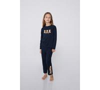 Tezenis Pigiama Lungo Bimba Cotone Stampa Teddy Bambina Blu Taglia 6-7