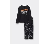 Tezenis Pigiama Lungo Bimbo Cotone Pesante "Scary Crew" Bambino Nero Taglia 8-9