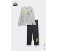 Tezenis Pigiama Lungo Cotone Stampa Jurassic World Bambino Grigio Taglia 6-7