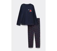 Tezenis Pigiama Lungo in Cotone Stampa Coccinelle Donna Blu Taglia S