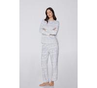 Tezenis Pigiama Lungo in Pile Devoré Stampa Nordica Donna Azzurro Taglia S