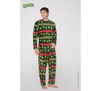Tezenis Pigiama Lungo Pile Leggero Grinch Natale Uomo Nero Taglia S
