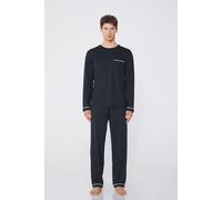 Tezenis Pigiama Manica Lunga in Cotone Piping Uomo Blu Taglia XL