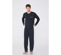 Tezenis Pigiama Manica Lunga in Cotone Piping Uomo Blu Taglia XXL