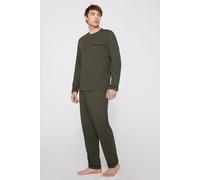 Tezenis Pigiama Manica Lunga in Cotone Piping Uomo Verde Taglia M